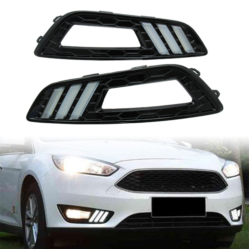 2x LED Daytime Running Lights DRL for Ford Focus 2015-2016 White Yellow Blue