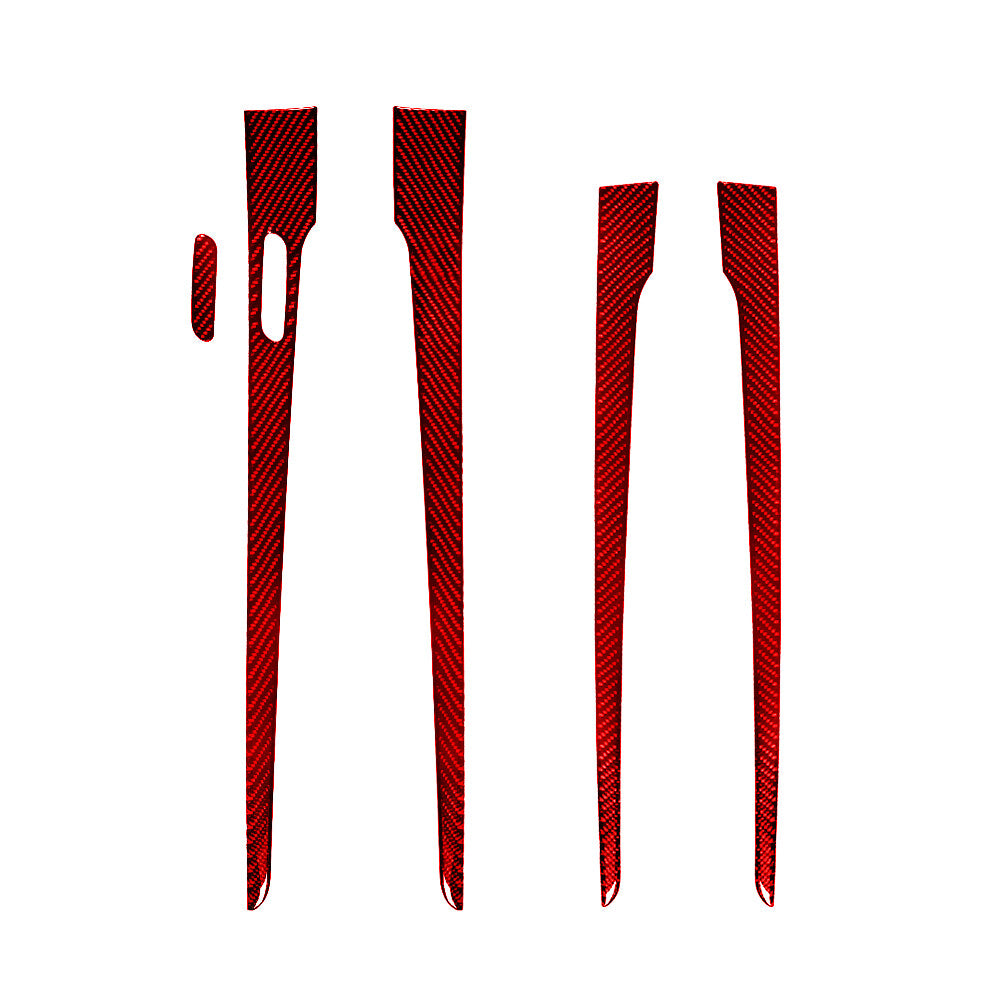 Red Carbon Fiber Interior Rear Front Door Cover Trim for Chevy Impala 2014-2020