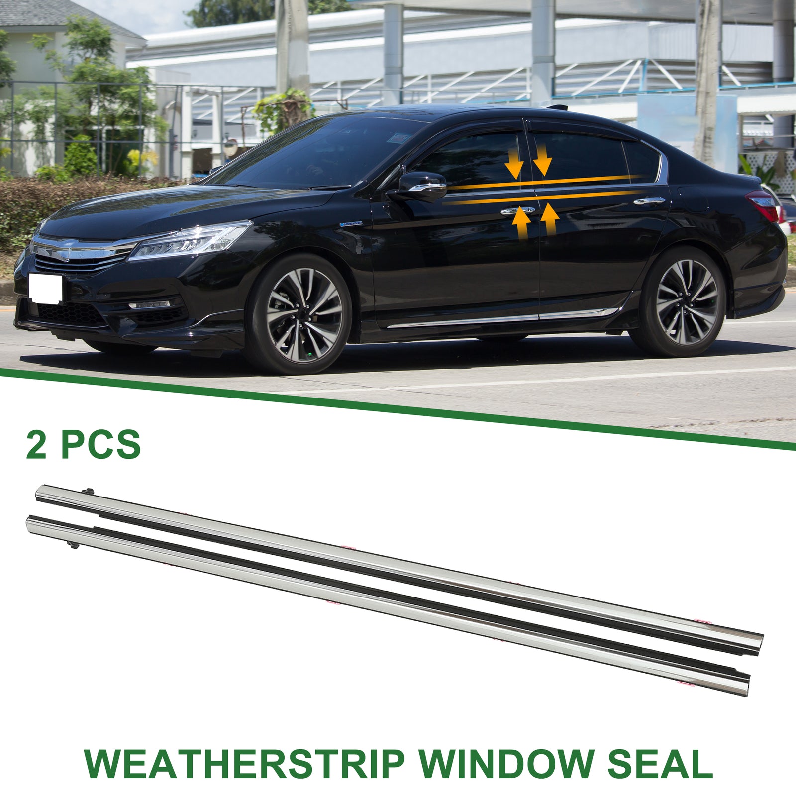 2pcs Front Left  Right Weatherstrip Window Seal No.72450T2AA01 for Honda Accord