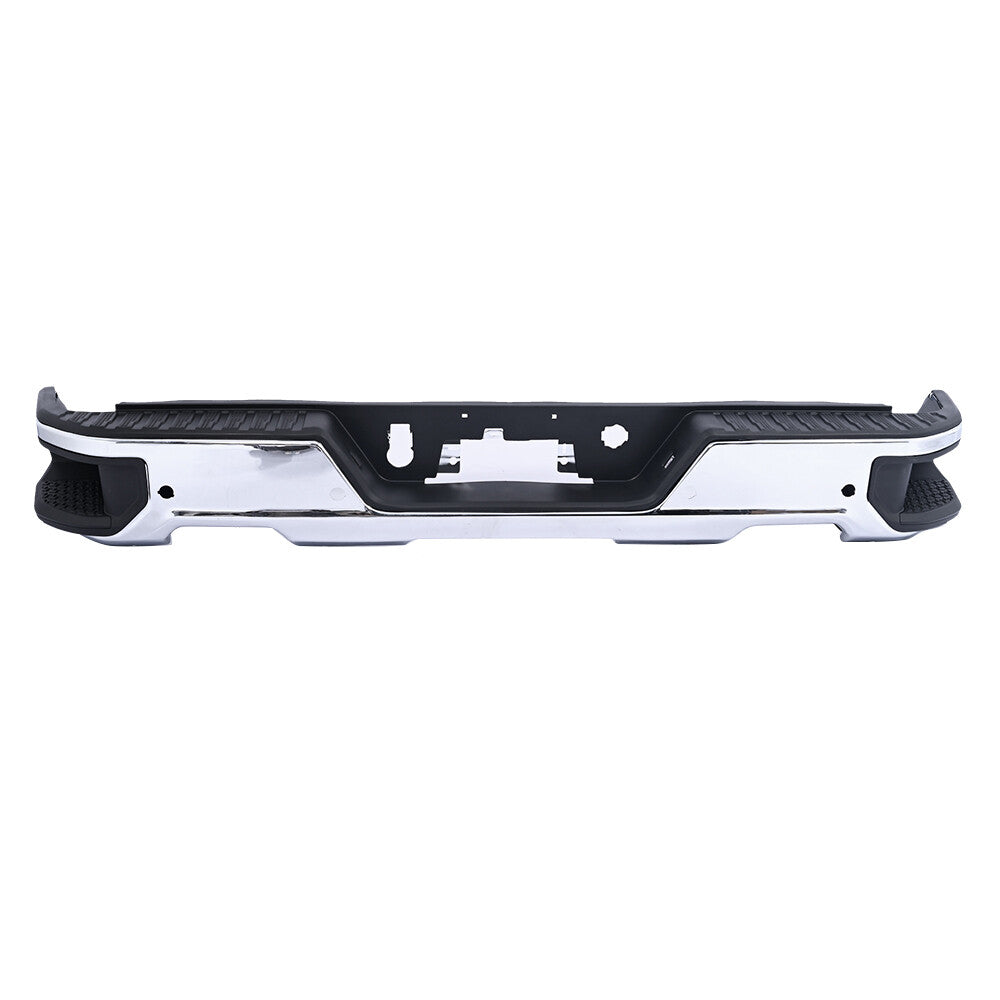 Chrome Rear Bumper for 2019-2023 for Chevy Silverado for GMC for Sierra 1500 W/ Park W/ Dual