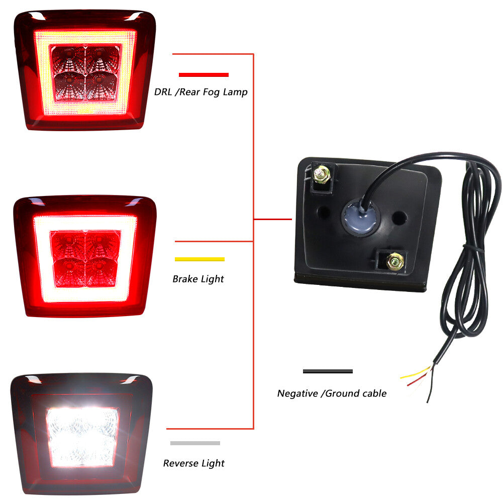 White/red lens LED brakes and reverse rear fog lights for Nissan 370Z Juke Sentra