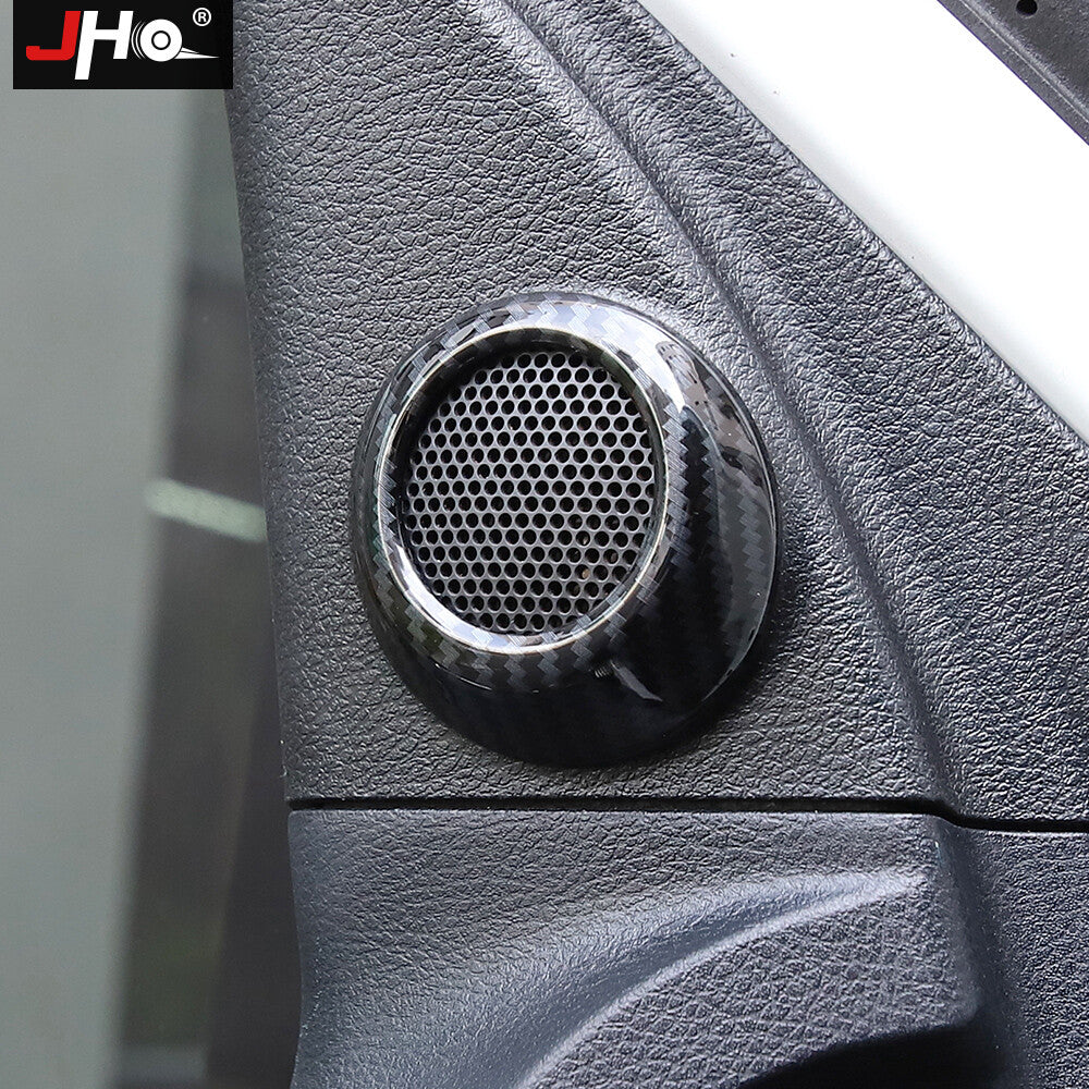 2pcs Carbon Fiber Front Door Stereo Speaker Cover Trim for Toyota Tundra 14-2021