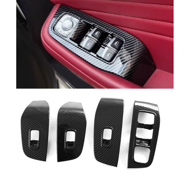 For 2024 for MG HS Accessories Switch Panel Cover Carbon Window Glass Lift Button