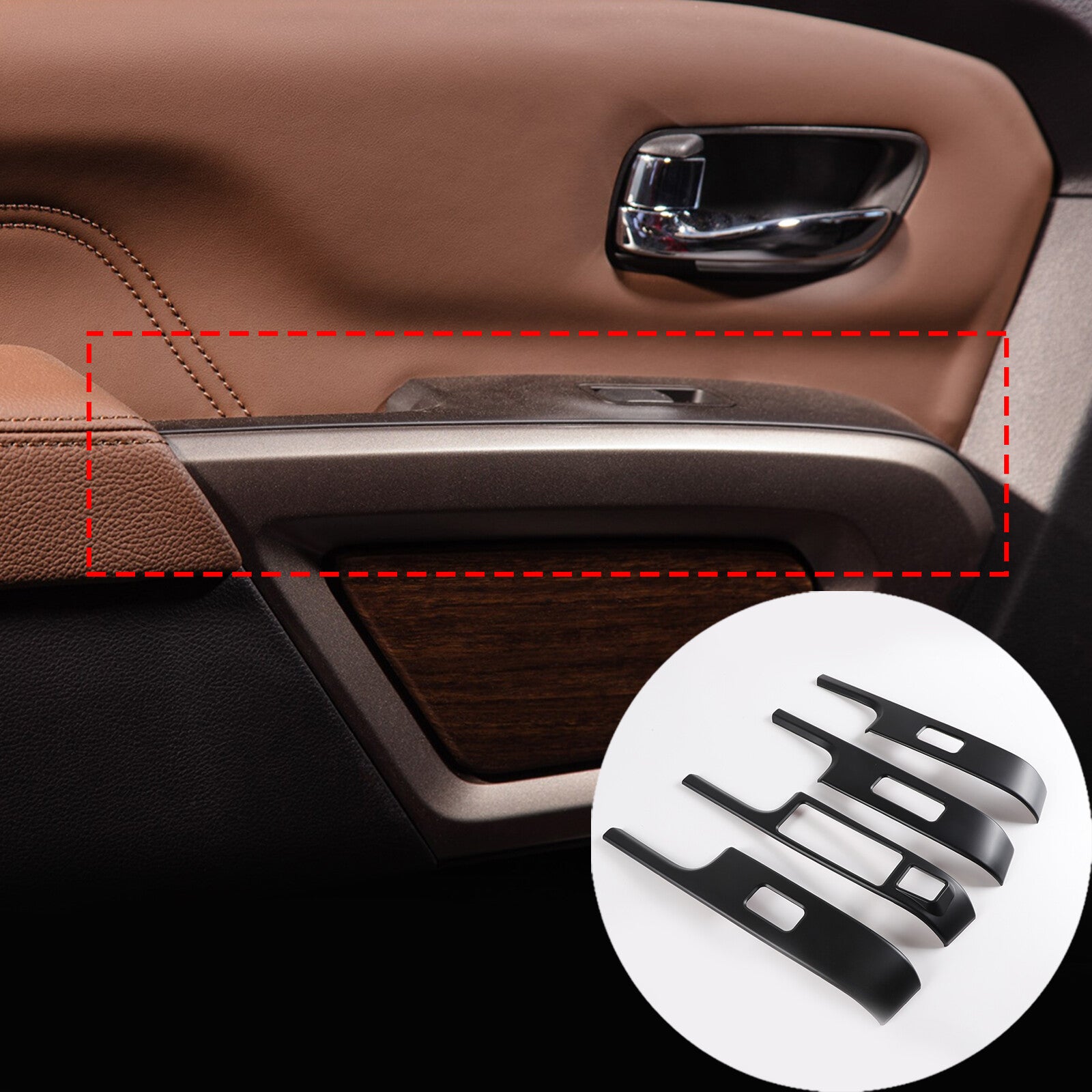 Gloss black door handle trim for Land Rover Discovery 4 LR4 2010-16