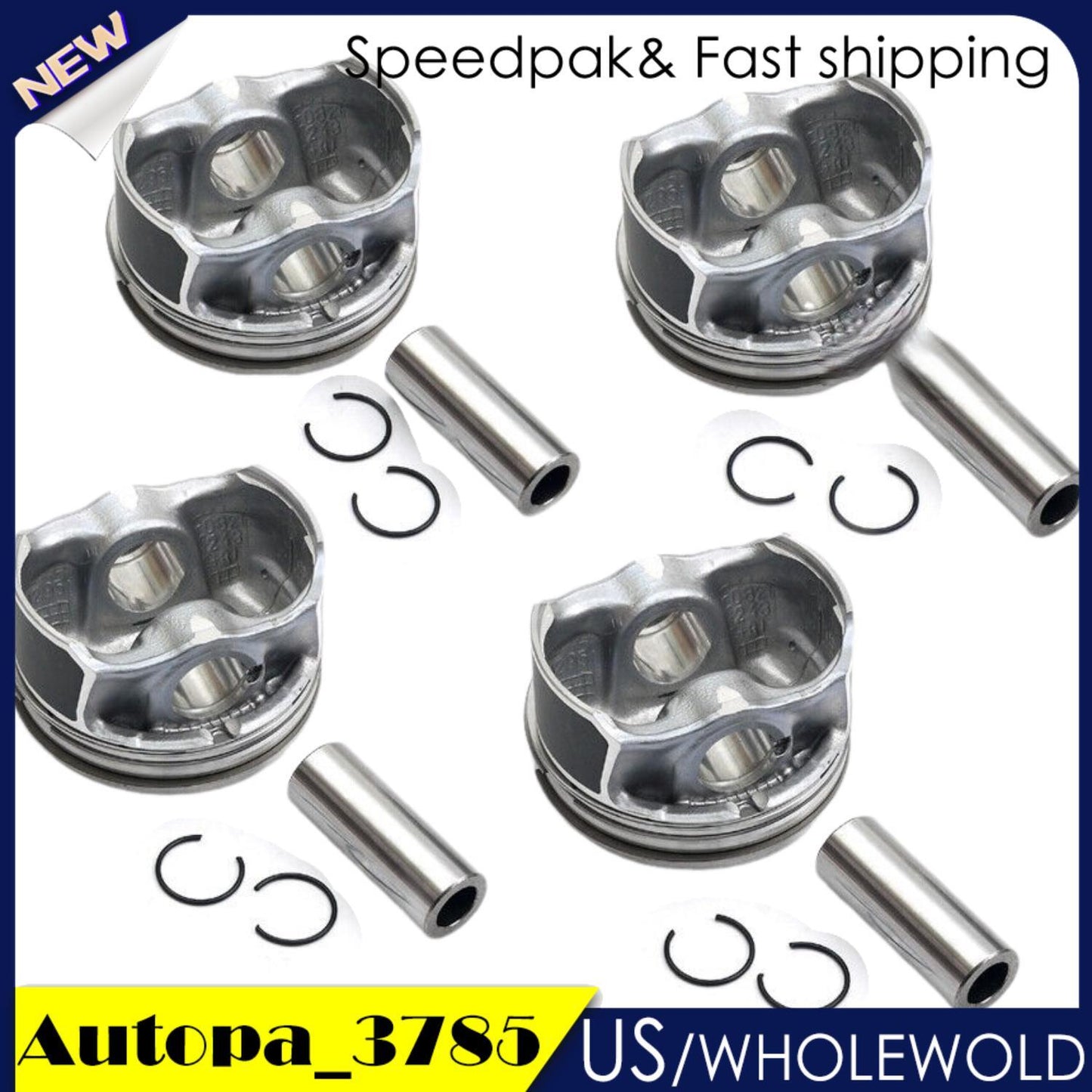 4x Pistons  Rings for 2.0TFSI for Audi S3 TTS Quattro for VW for Golf R for Seat ¦µ82.51mm 21mm