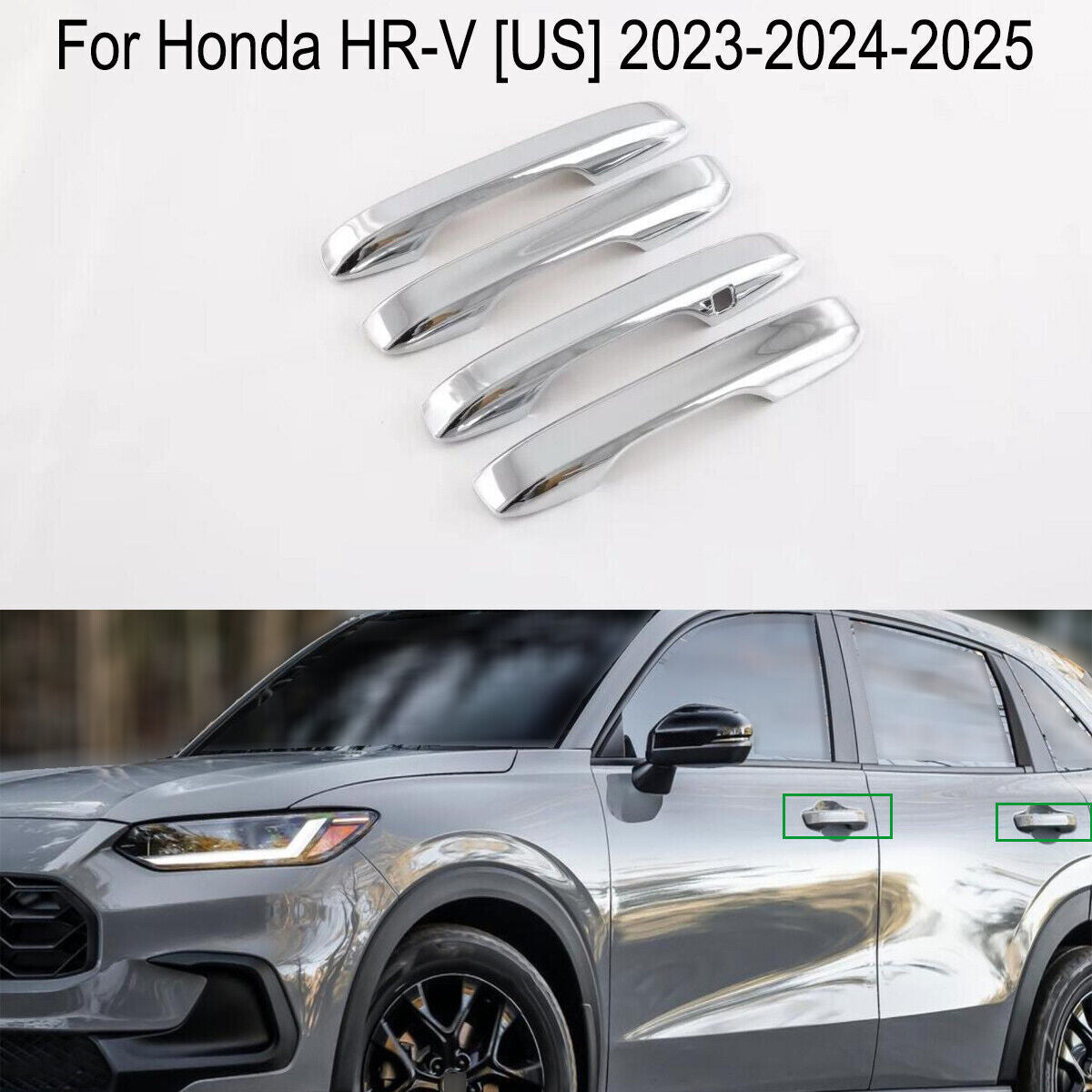 Chrome ABS Outer Door Handle Cover Trims for Honda HR-V HRV [US] 2023-2024-2025