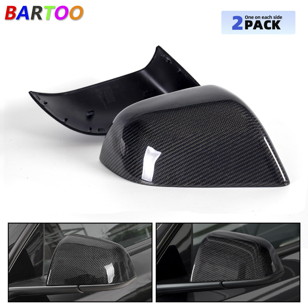 For 2020-2024 Model Y Add-on Real Carbon Fiber Side Mirror Covers Caps