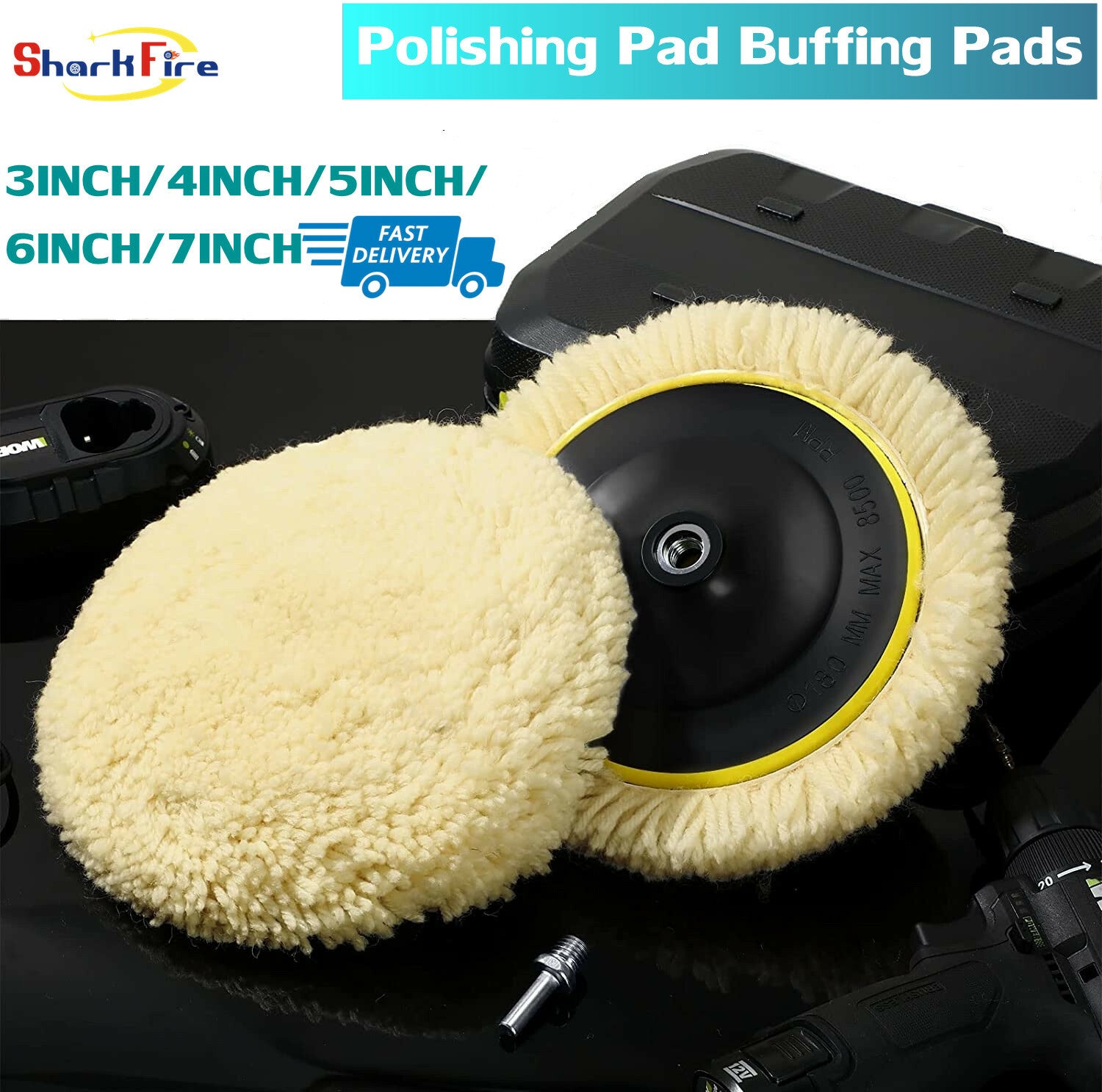 Polishing Pad Cushion Kit Wool Hook and Loop Grip Polishing Wheel for Drill Bits