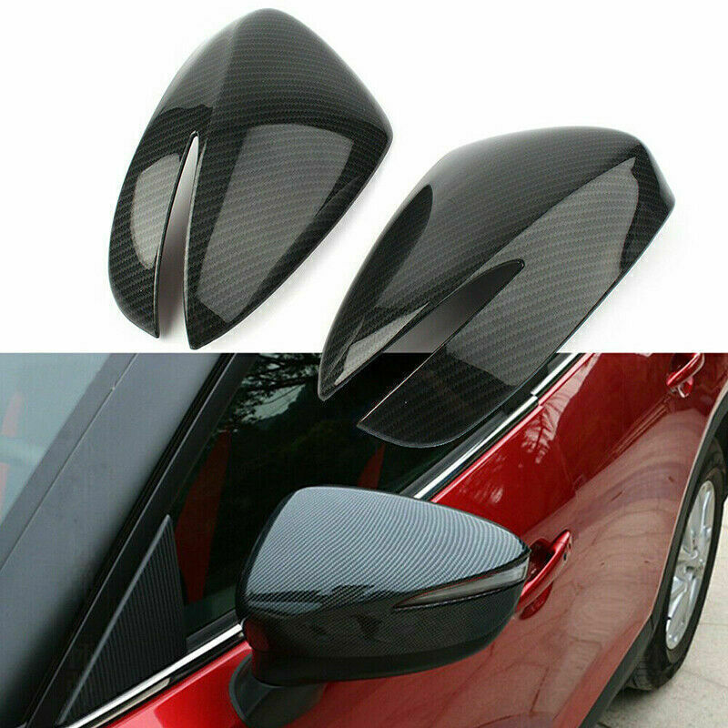for Mazda CX-5 2015-2016 Carbon Fiber Door Mirror Overlay Rear View Cover Trim