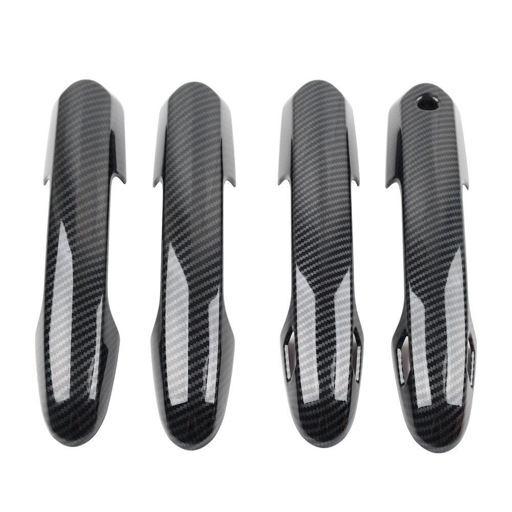 Carbon Fiber Pattern Side Door Handle Cover Trim Set Fit 2019-2020 for Toyota RAV4