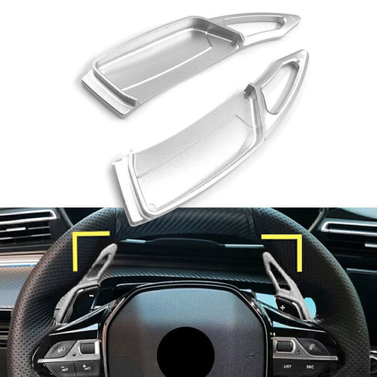 for Peugeot 3008 5008 GT 17-2019 Silver Steering Wheel Paddle Shifter Extension