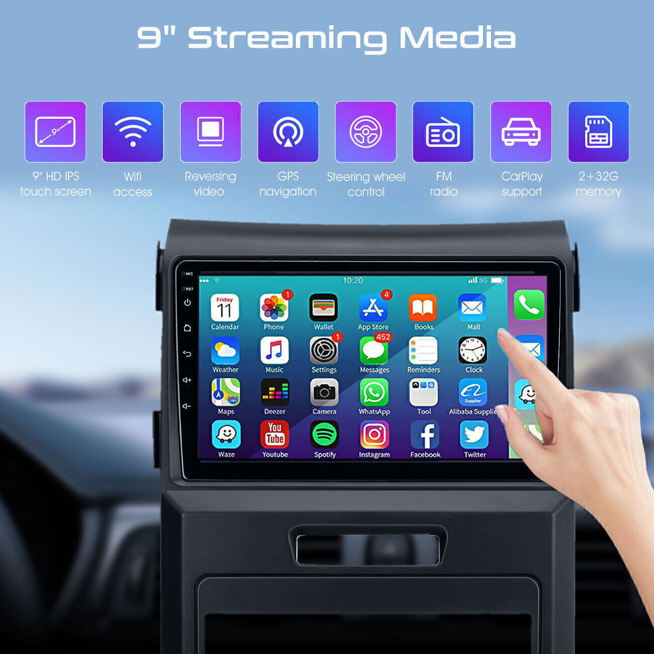 for Ford F150 2009-2012 Apple Carplay Android 13 Car Stereo Radio WiFi GPS SY