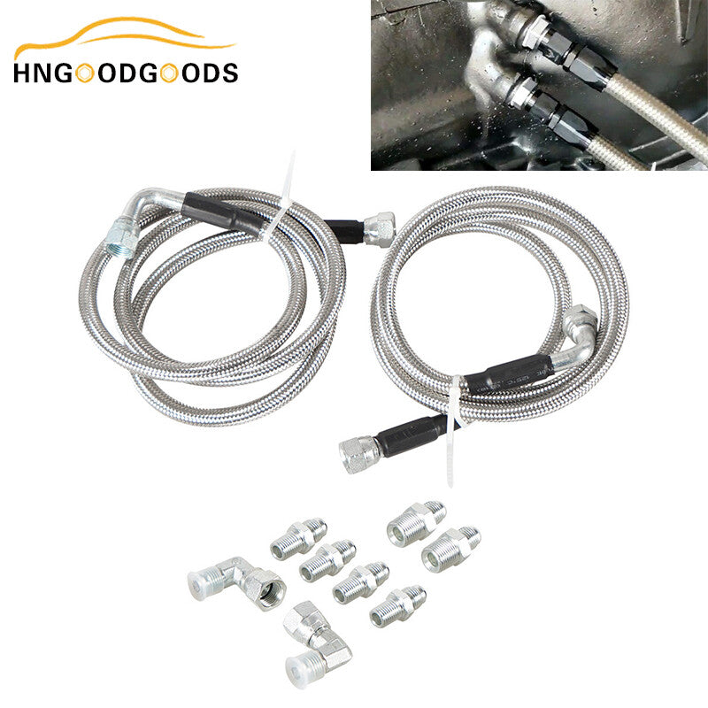 6AN Transmission Cooler Hose Connector Braided Cable Kit for Chevrolet for Ford 700R4/TH350
