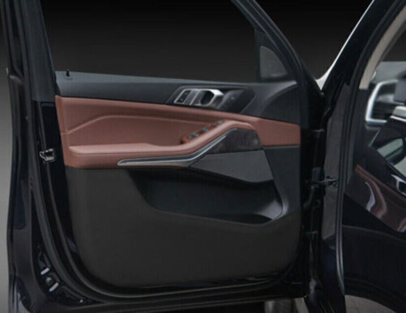 for BMW X5 G05 2019-23 Black PU Leather Door Anti-kick Panel Guard Cover Trim 4P