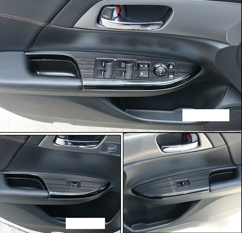 Window Lift Switch Button Cover Trim for Honda Accord 9TH 14-2017 Black Titanium