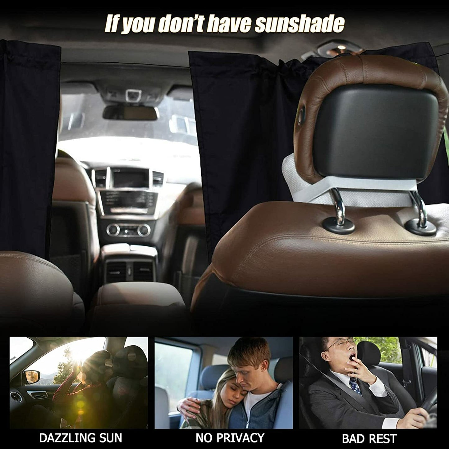 for Jeep Car Divider Curtain Sun Shade Side Window Privacy Travel UV Protector