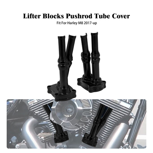 Black Lifter Block Pushrod Tube Cover for Harley Touring Road Electra Glide 17+