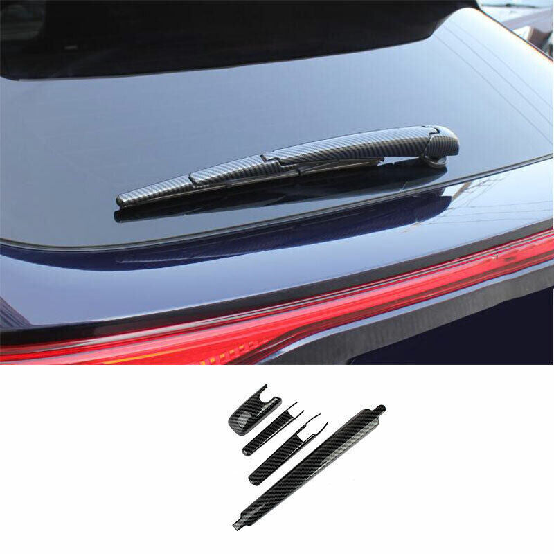 Carbon Fiber Rear Window Rain Wiper Decor Cover Trim for Toyota Venza 2021-2023