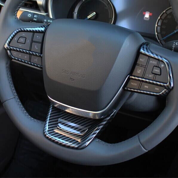 Inner Steering Wheel Trim 3PCS ABS Carbon fiber for Toyota Grand Highlander 2024