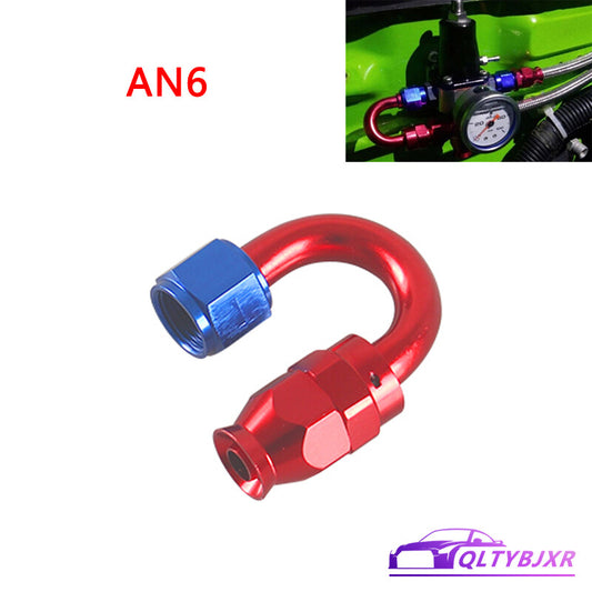 6AN PTFE Hose End Fittings 180 Degree Aluminum Swivel AN6 For PTFE Hose Only Red