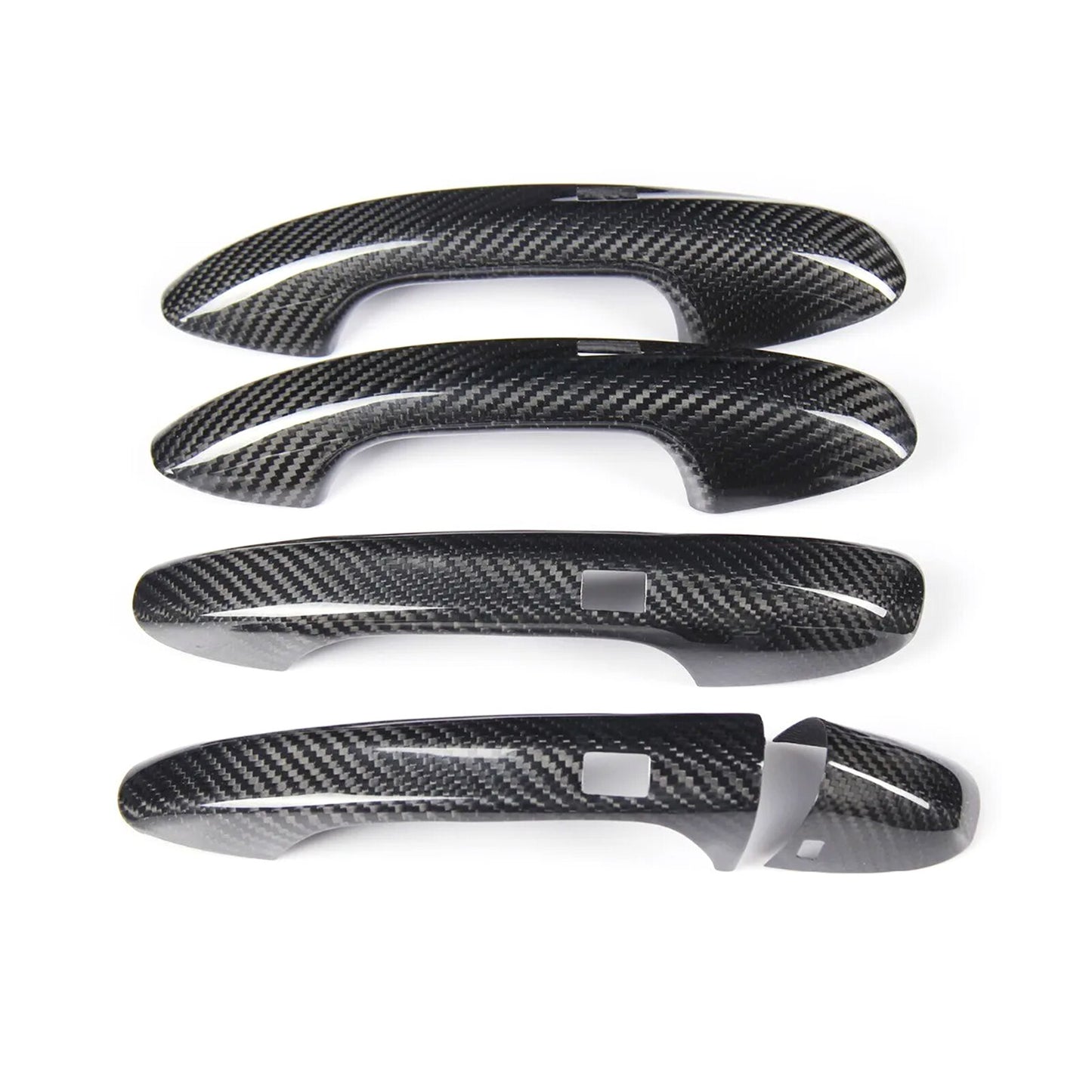 4x Real Carbon Fiber Door Handle Cover w Sensor for Benz W205 C E S GLC GLE