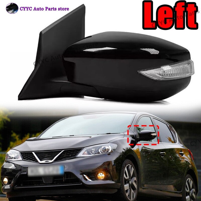 Door Rearview Mirror 5-PIN Black Left Side for Nissan Pulsar 2016-2023