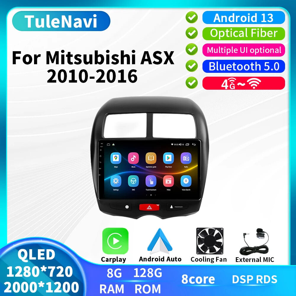 Car Stereo Radio for Mitsubishi ASX 2010-16 Android Auto CarPlay GPS Navi Screen