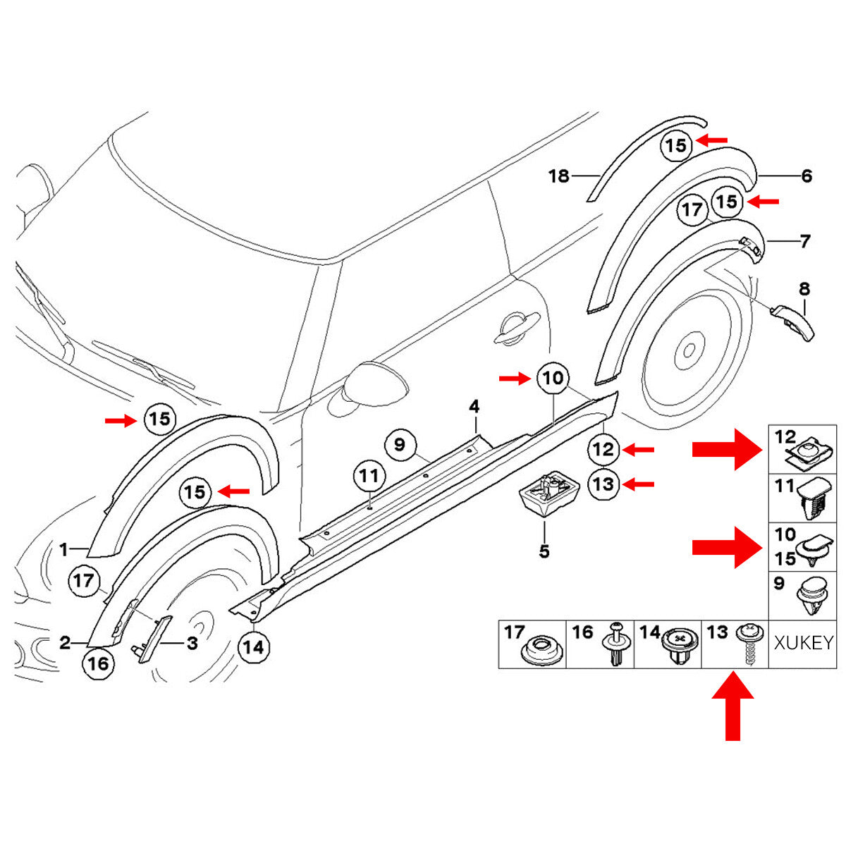 40 Teile Unterfahrschutz Unterboden Motorschutz Einbausatz Clip für for BMW 3erE46