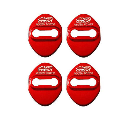 4-piece red car door lock front latch cover for Toyota Mugen