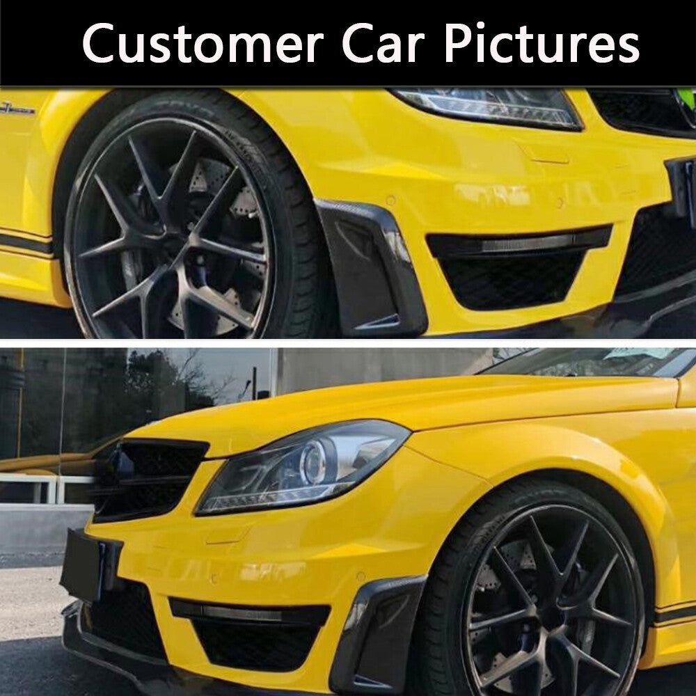 for Benz C Class W204 C63AMG 12-14 Carbon Front Bumper Side Air Vents Trims 2PCS
