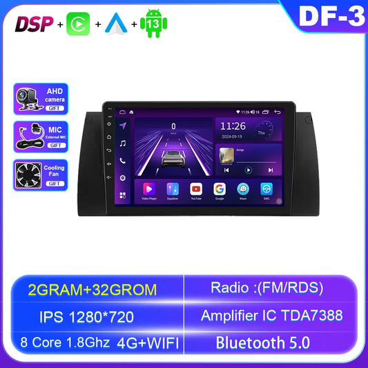 Car Radio for BMW 5 E39 E53 for X5 1995-2006 Auto GPS Stereo Multimedia Video Screen
