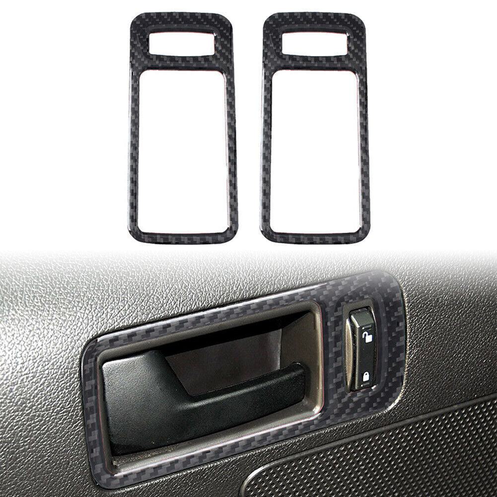 Carbon Fiber Interior Door Handle Bowl Trim Cover for Ford for Mustang 2009-13 Pair