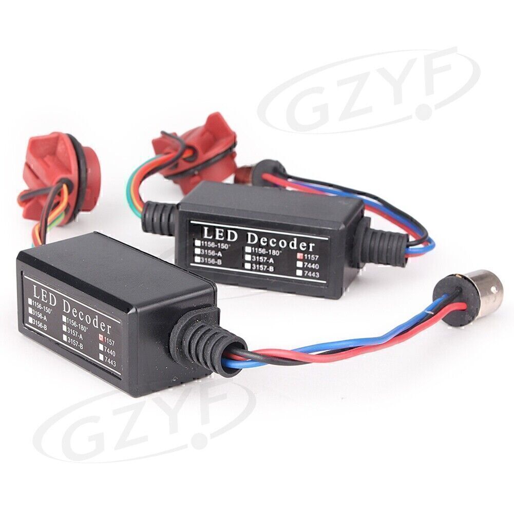 Warning CANBUS 1157 LED Decoder Light Bulb Error Free Load Resistor Socket 2pcs