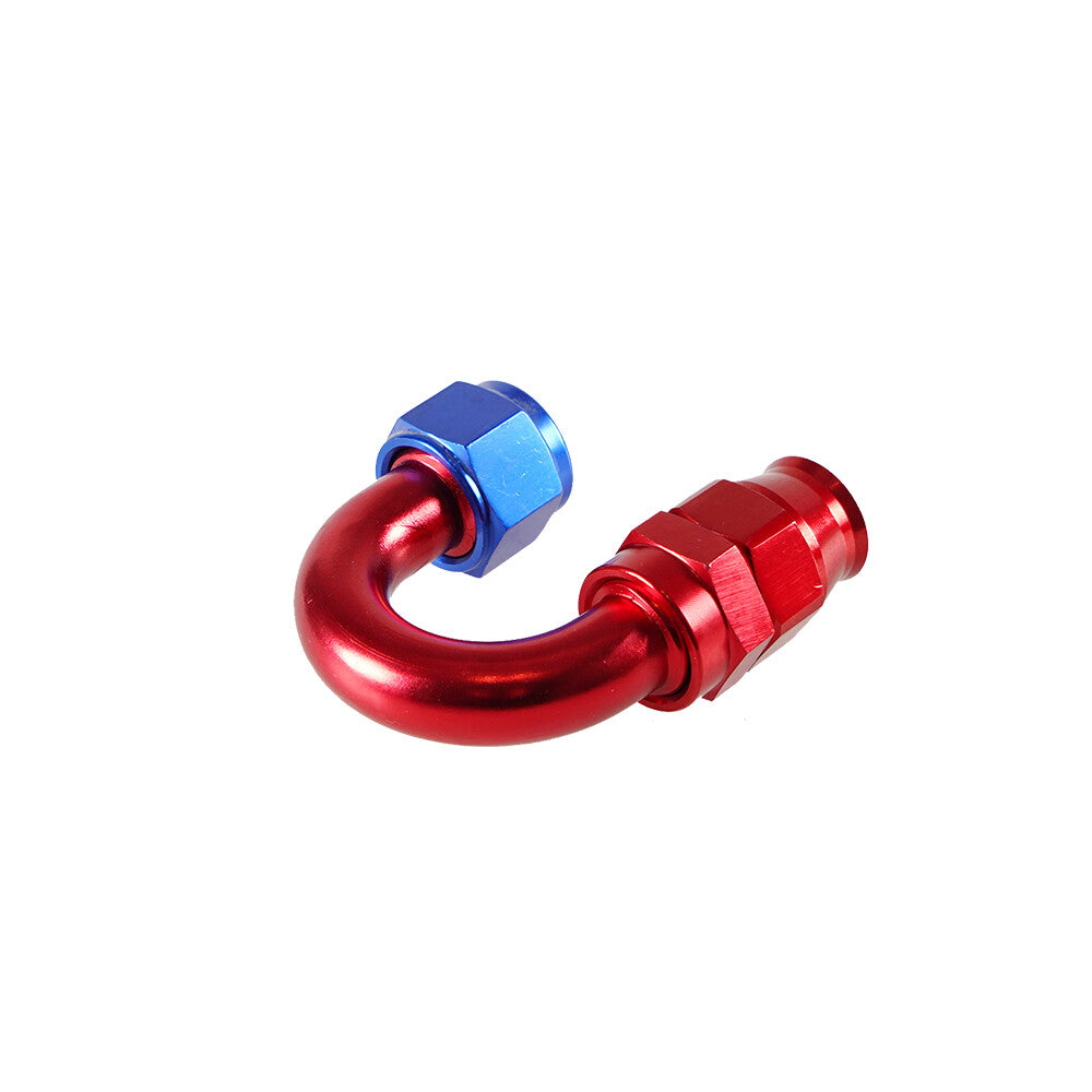 6AN PTFE Hose End Fittings 180 Degree Aluminum Swivel AN6 For PTFE Hose Only Red