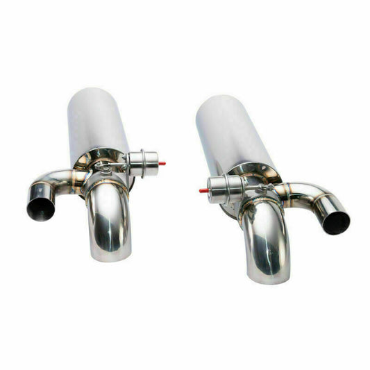 Pair Set 3 Adjust The Sound Muffler W/ Exhaust Valve Double Outlet 5.2 Body