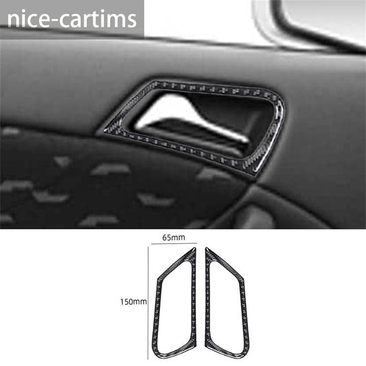 Carbon Fiber Front Door Handle Ring Cover for Mercedes-Benz C Class W203 2005-07