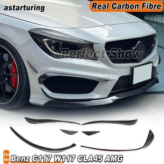 Carbon Bumper Side Blade Splitter Canards for Mercedes C117 W117 CLA45 13-15