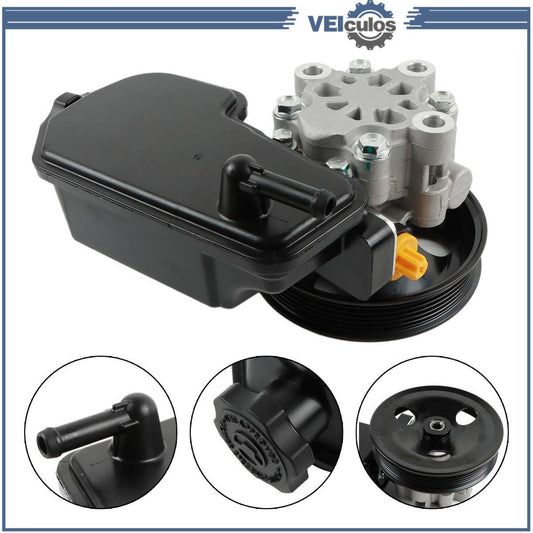 Power Steering Pump W/ Pulley  Reservoir For 2005-2007 for Dodge Dakota V8 4.7L