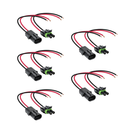 5PCS OLS 2-Wire Weather Pack Connector Kit Assembled with 6 16 AWG Wires