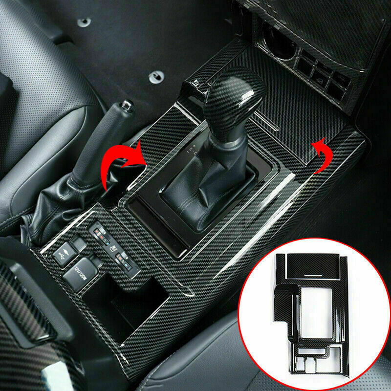 2p Carbon Fiber Look Inner Gear Shift Box Panel Cover for Toyota Prado 2018-2021
