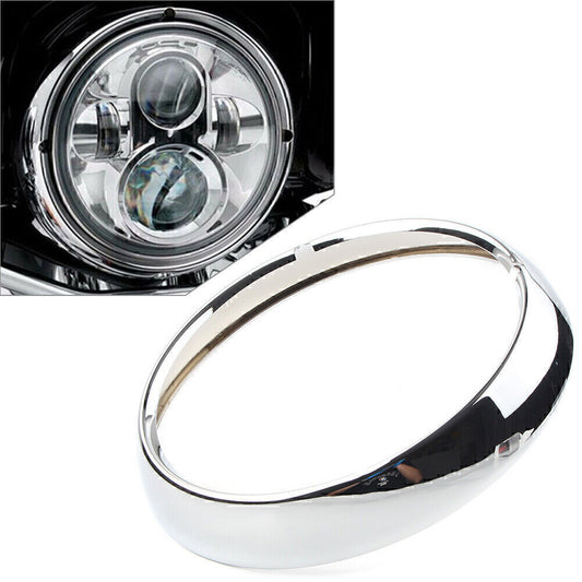 7 Chrome Head Light Headlamp Trim Ring Cover FIT for Harley Touring Road King