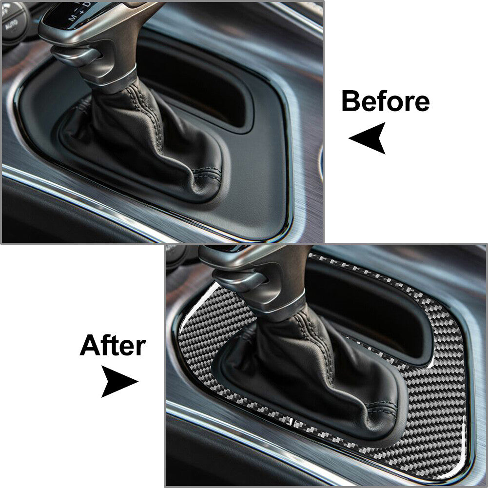 Carbon Fiber Gear Shift Panel Cover Trim for Dodge for Challenger 2015-2025 2023