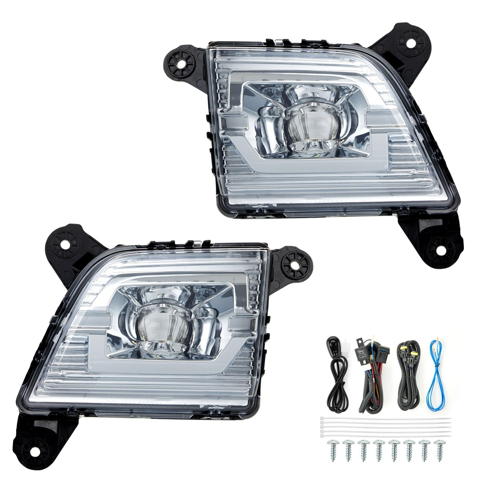 Suitable for 2019-2022 for Chevrolet Silverado 1500 2500HD 3500HD LED fog lights with wiring + switch.