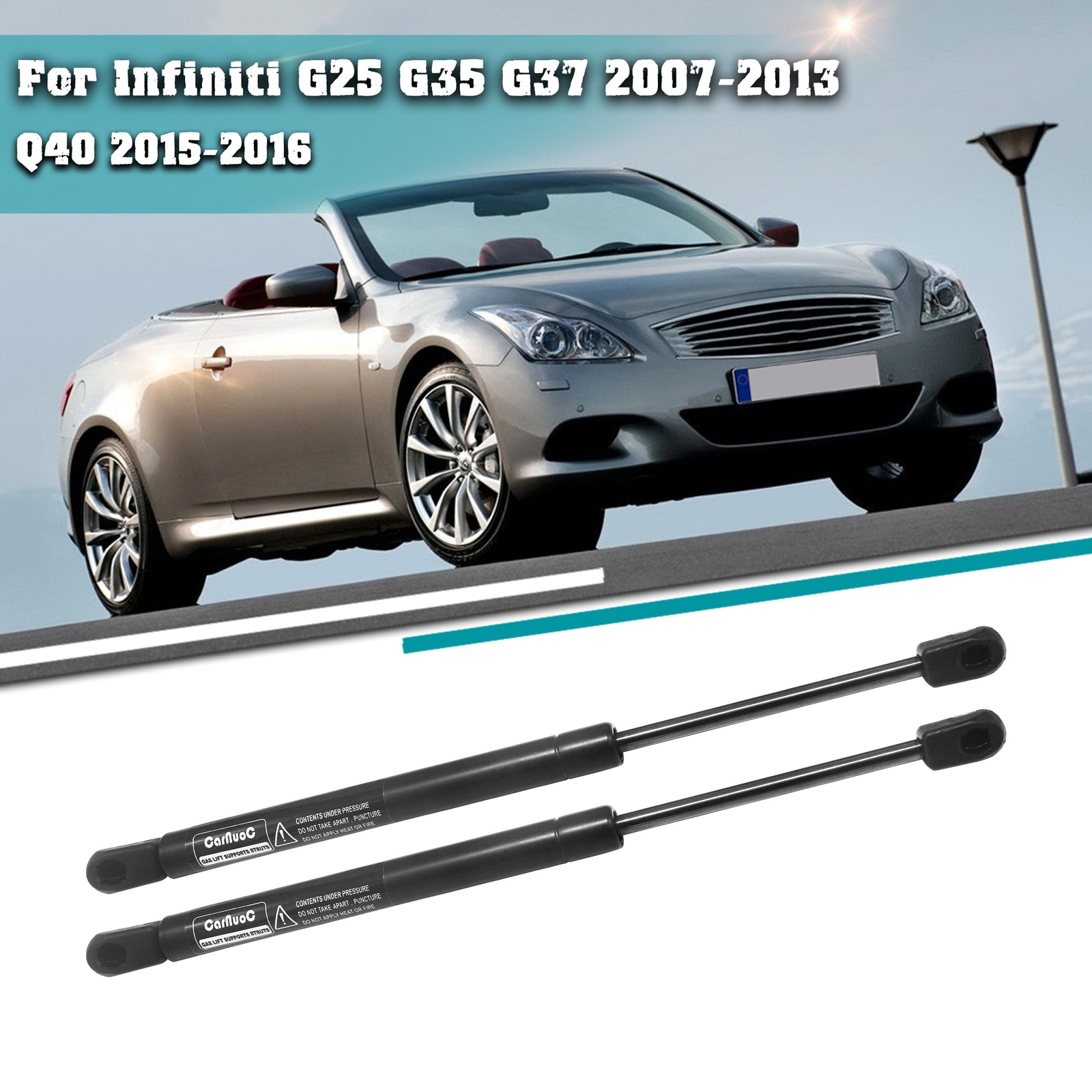 2 Hood Lift Support Gas Strut Shocks For 2007-13 for Infiniti G25 G35 G37 Sedan 6296