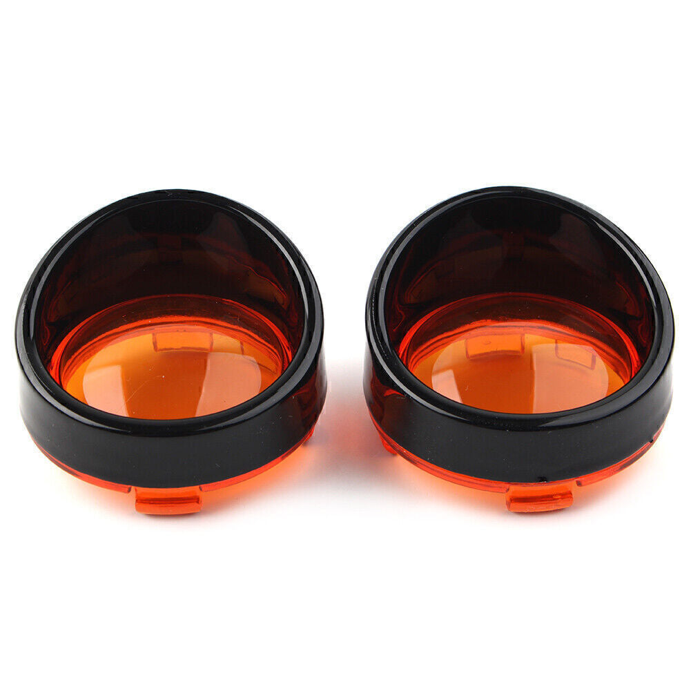 Turn Signal Light Lens Cover Black Bezels Visor for Harley Touring Sportsters