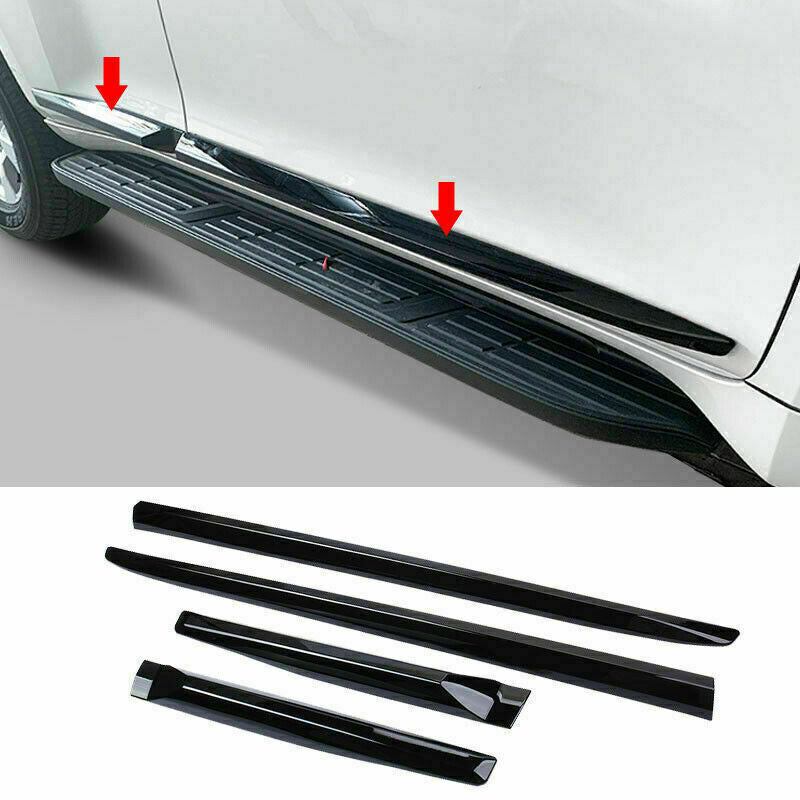 for Toyota Prado FJ150 2010-2021 Glossy Black Body Side Door Molding Cover Decor