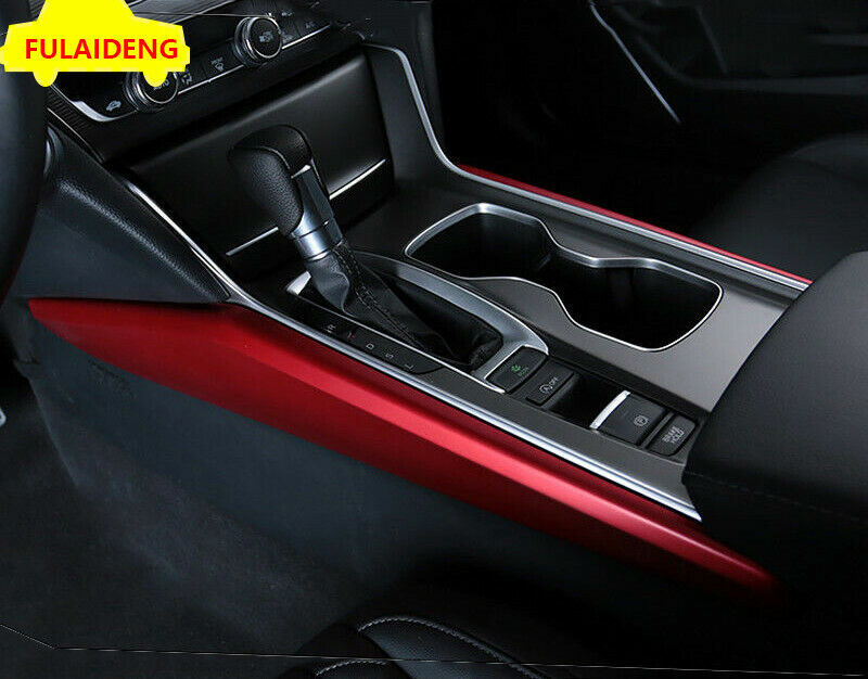 2Pcs for Honda Accord 2018-2021 Red Central Console Gear Shift Cover strips Trim