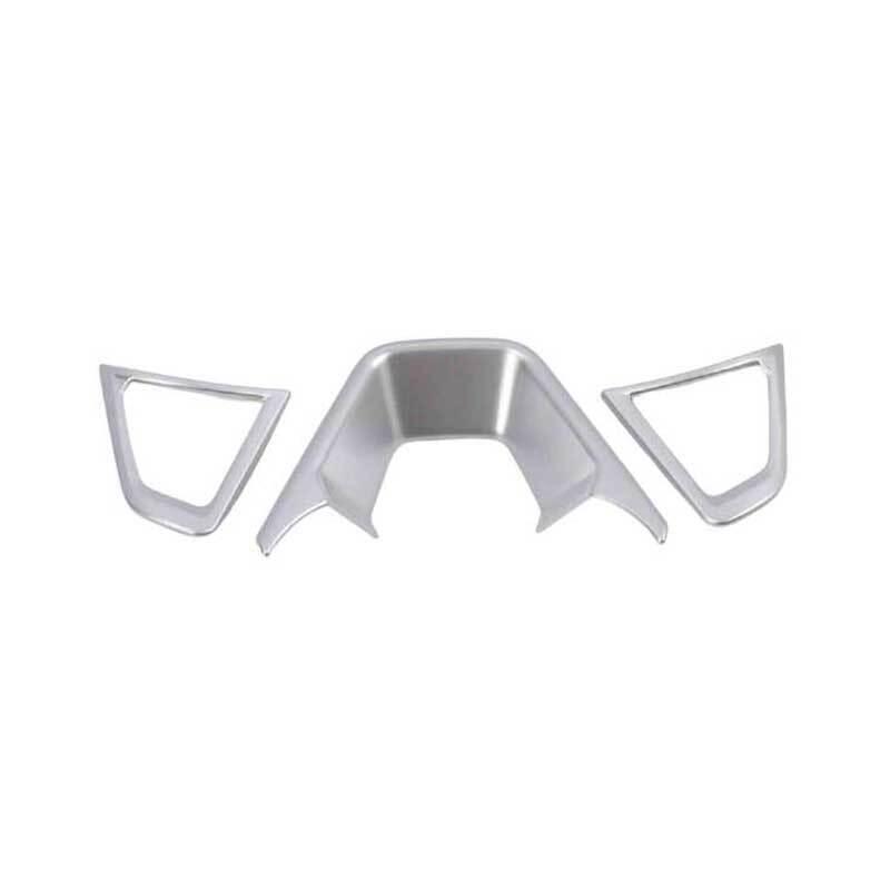 Fit for Ford Edge 2015-2021 Matte Silver Steering Wheel Button Frame Trim 3PCS