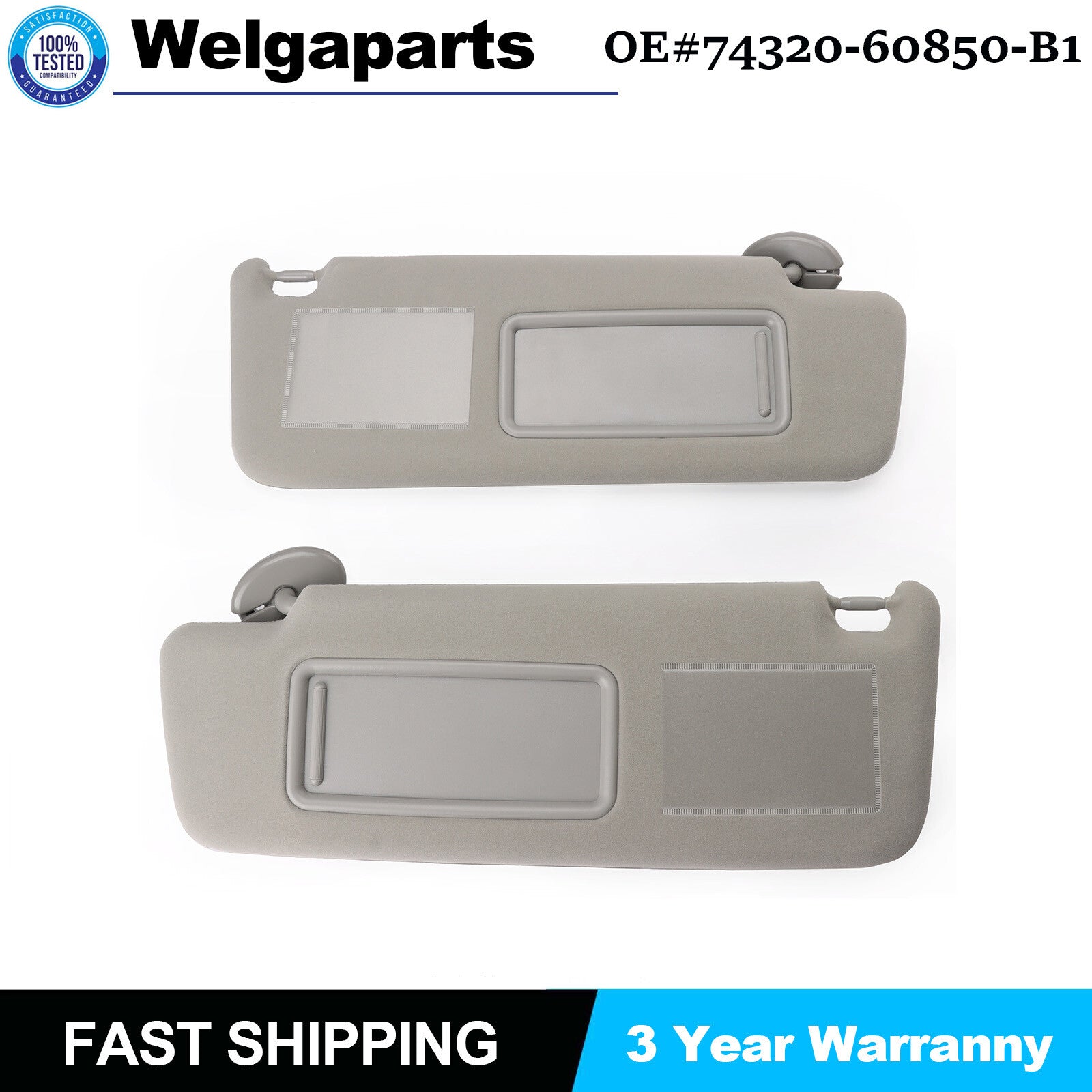 1 Pair New for Toyota Prado TRJ120 RZJ120 KZJ120 KDJ/GRJ120 Left+Right Sun Visor