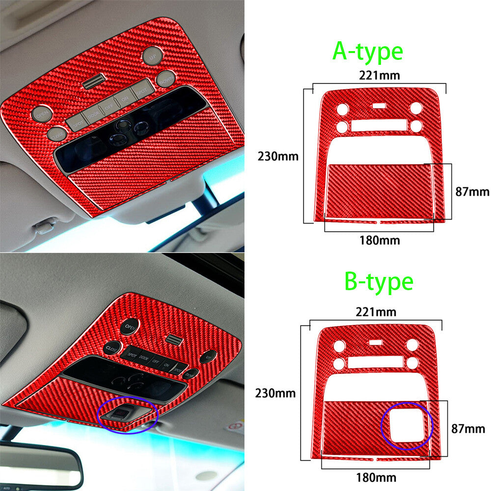 Fit For Luxus GS 2006-2011 Red Carbon Fiber Inner Front Reading Light Panel Trim